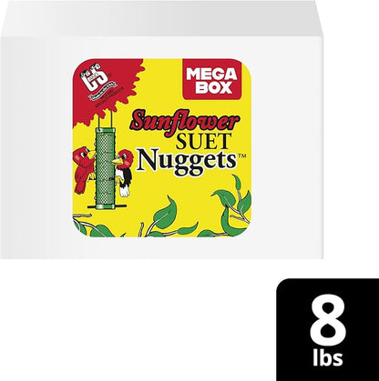 C&amp;S Sunflower Suet Nuggets, Suet Nuggets for Wild Birds, 8 Lbs