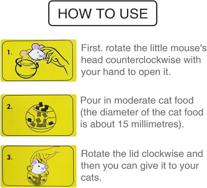 2Pcs Cat Treat Dispenser Toy, Mouse Shape Cat Interactive Toy and Food Dispenser for Pet Increases IQ Interactive &amp; Food Dispensing