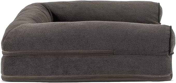 FurHaven Soft, Orthopedic Foam Sofa Dog Bed with Washable &amp; Removable Cover - Sherpa/Chenille - Coffee, Dogs Up to 35 lbs - Medium