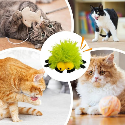 2 Pack-Spider Cat Kicker Toy with Catnip &amp; Bell Inside, Cat Stuffed Animal Soft Cat Toys, Cute Cat Feather Toy Plush Cat Toy, Cat Nip Toys Cat Toys for Bored Cats, Interactive Cat Toys for Indoor Cats