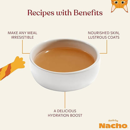 Made by Nacho Bone Broth Cat Food Topper for Hydration and Picky Eaters - Add Protein and Flavor to Your Dry Cat Food – Supports Optimal Nutrition, Digestion, Skin &amp; Coat, 11 oz. (Pack of 4), Chicken