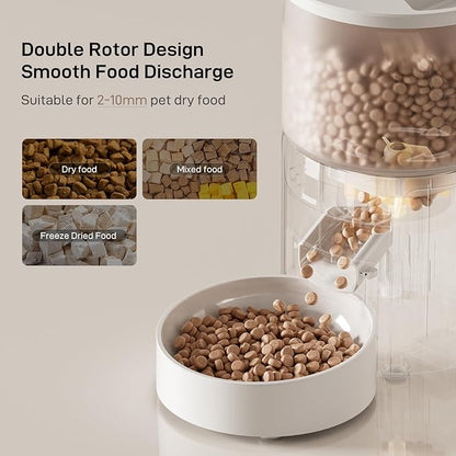Automatic Cat Feeder: 3L Auto Food Dispenser with Timed Feeding| 6 Meal Programmable&amp; 1-20 Portion Precise Control- Easy to Clean &amp; Setup for Cat Indoor| Desiccant Bag Keep Food Fresh