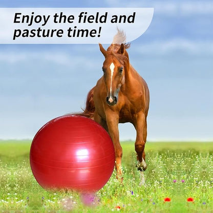 17-Inch Equine Ball for Play &amp; Training - Anti-Burst, Mega Horse Soccer Ball for Goat, Donkey