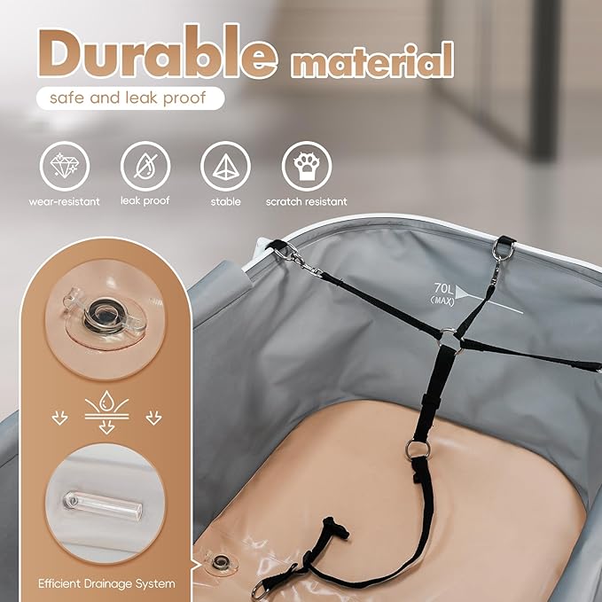 Portable Dog Bathtub, Elevatable Dog Washing Station for Bathing Shower and Grooming, Collapsible Dog Bath Tub for Small/Medium/Large Dogs, Cats &amp; Other Pet (Medium Dogs Bathtub)