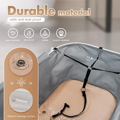 Portable Dog Bathtub, Elevatable Dog Washing Station for Bathing Shower and Grooming, Collapsible Dog Bath Tub for Small/Medium/Large Dogs, Cats &amp; Other Pet (Medium Dogs Bathtub)