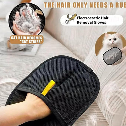 2025 Upgraded Pet Hair Removal Glove |Double-Sided – Reusable Grooming &amp; Bathing Glove for Dogs and Cats |Soft Silcone Touch |Easy Deshedding and Cleaning Mitt (Black, 1 PC)