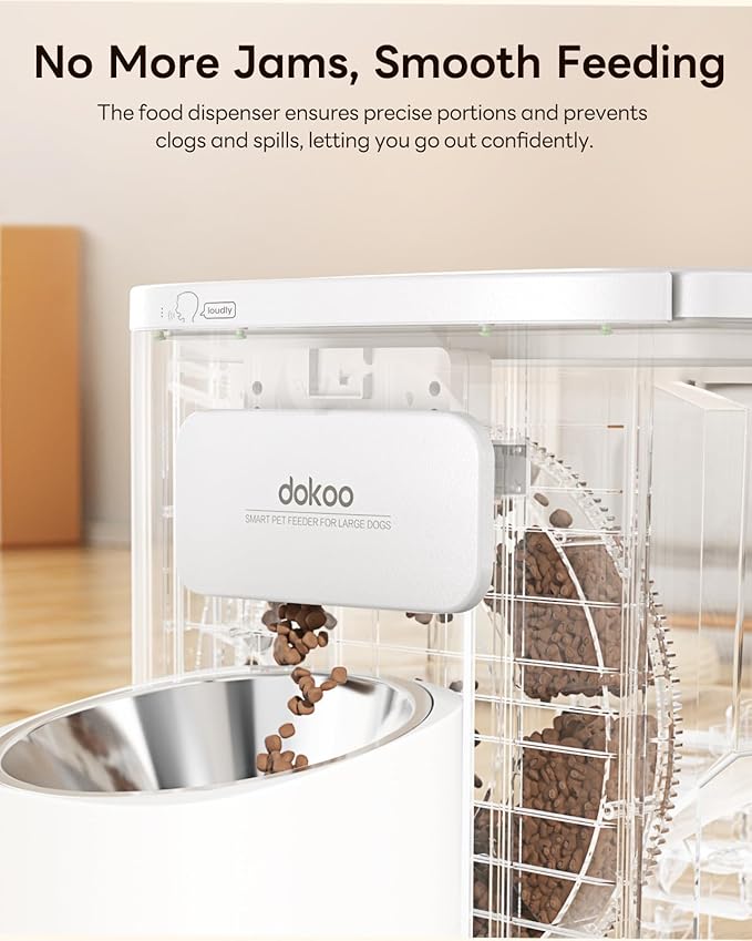 Automatic Dog Feeder for Large Breed, 15L/ 63Cups Vacuum-Sealed Storage &amp; Timed Auto Dog Food Dispenser 2in1, Airtight 100% Freshness, Anti-Blockage, Support up to 22mm Pet Food, Stainless Steel Bowl