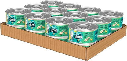 A Strong Heart Canned Wet Cat Food, Turkey &amp; Cheese Dinner in Gravy - 5.5 oz Cans (Pack of 24), Made in The USA with Real Turkey