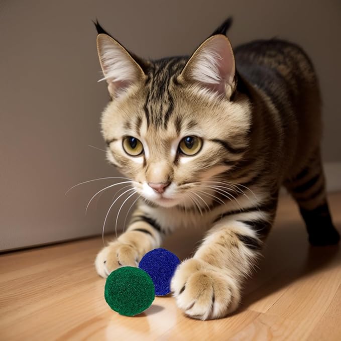 Cat Toy Balls, 30Pcs Premium Soft Pom Pom Balls for Kittens, 1,2&