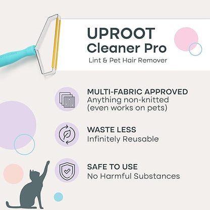 Uproot Cleaner Pro Pet Hair Removal Tool - Special Dog Hair Remover Multi Fabric Edge and Carpet Rake by Uproot Clean - Cat Fur Remover for Couch, Pet Towers, Rugs, Cat Mats and Trunks &amp; Much More