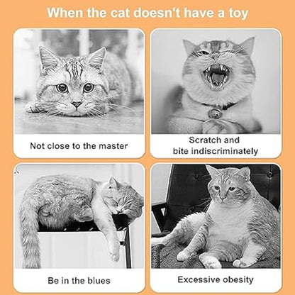 Folded Cat Tunnel Toy for Indoor Cats, 2 PCS Collapsible Pet Spring Cat Toys with Feather Mouse Upgrade Interactive Toy Playing Tent for Puppy Kitten Accessories Home
