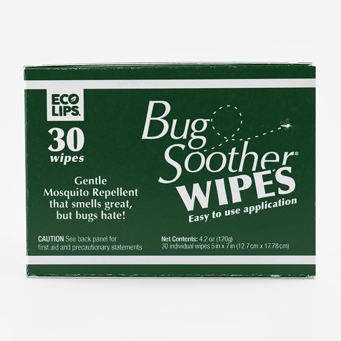 Bug Soother Wipes (30 ct) - Natural Insect, Gnat and Mosquito Repellent &amp; Deterrent - 100% DEET-Free Safe Bug Wipes for Adults, Kids, &amp; Pets - Made in USA