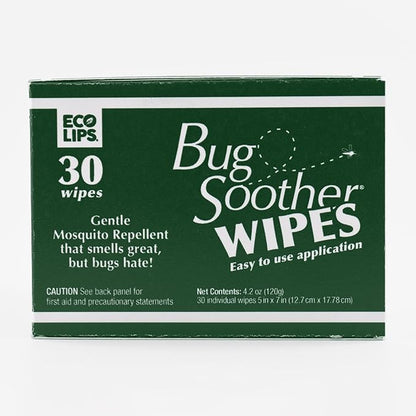 Bug Soother Wipes (30 ct) - Natural Insect, Gnat and Mosquito Repellent &amp; Deterrent - 100% DEET-Free Safe Bug Wipes for Adults, Kids, &amp; Pets - Made in USA