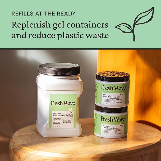 Fresh Wave Original Scent Odor Removing Gel Refill, 63 oz. | Safer Odor Absorbers for Home, Cooking, Trash, &amp; Pets Areas | Natural Plant-Based Odor Eliminator
