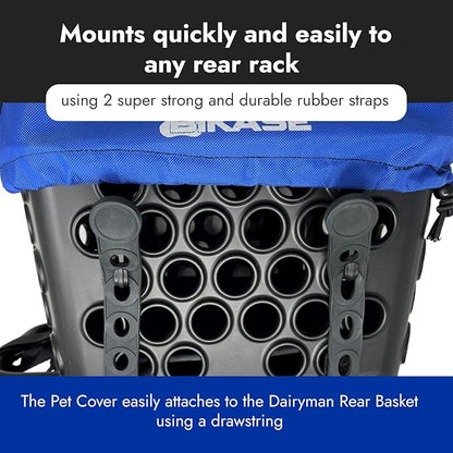 BiKASE Durable Dog Bike Basket &amp; Carrier, Rear Mount Pet Basket for Bikes with Super Comfort Mat and Cover, Ideal for Small Dogs and Cats up to 12 lbs