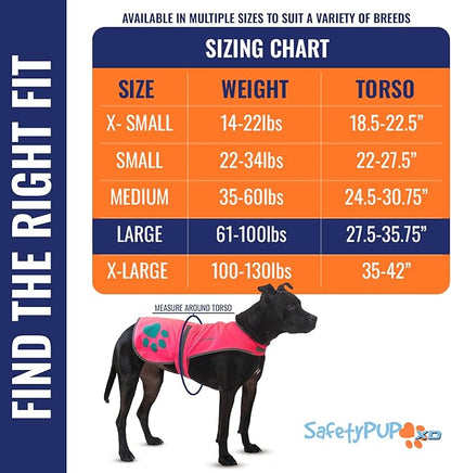 Dog Reflective Vest – Hi-Vis Fluorescent Visibility That Helps to Safeguard Your Pet On/Off Leash in Urban &amp; Rural Areas (Pink, Large)