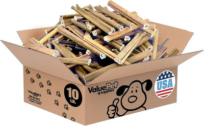 ValueBull USA Collagen Sticks for Dogs, 4-6 Inch Varied Chews, Natural Long-Lasting Dog Treats, 10 Pound Bulk Pack - Promotes Joint, Skin &amp; Coat Health with Glucosamine and Chondroitin