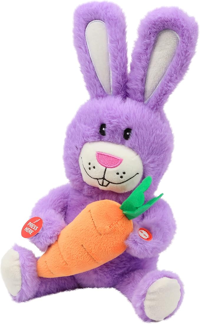Hopearl Talking Singing Bunny Repeats What You Say Rabbit Musical Shaking Head Electric Interactive Animated Toy Speaking Plush Buddy Gifts for Toddlers, Purple, 15&