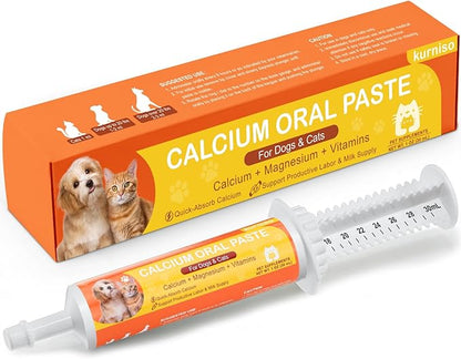 Oral Calcium for Dogs &amp; Cats, Puppy Whelping Supplies-Supporting Milk Production &amp; Efficient Labor, Daily Dog Calcium Supplement for Rapid Absorption &amp; Recovery, 1 Oz