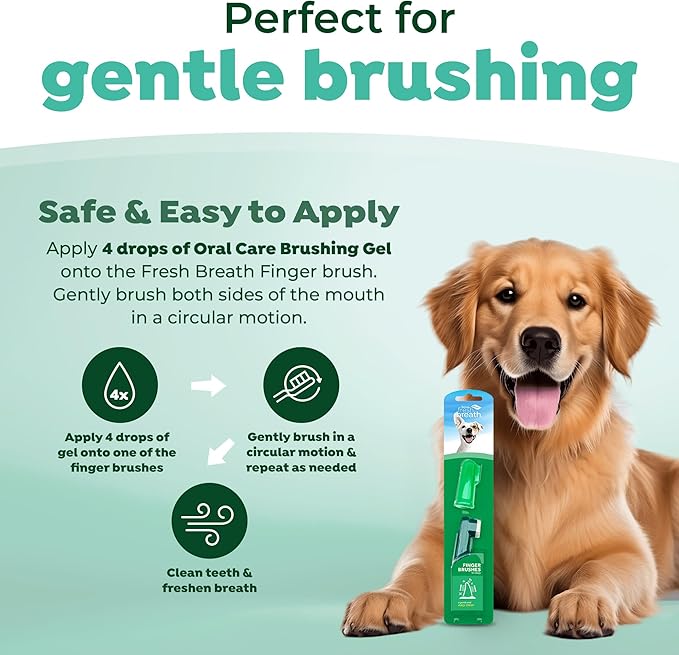 TropiClean Fresh Breath Finger Toothbrushes for Dogs &amp; Puppies | Gentle Soft Toothbrush Alternative for Easy Teeth Cleaning