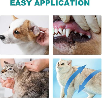 Pet Dental Finger Wipes for Cats &amp; Dogs - 50 Count | Plaque Remover, Tartar Control &amp; Breath Freshener | Soft Gauze Teeth Cleaning Pads for Pets