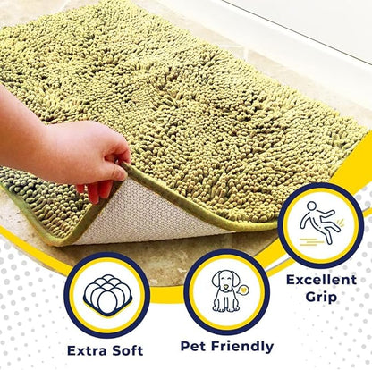 Muddy Mat® Original Dog Door Mat for Muddy Paws, Super Absorbent Microfiber, Non-Slip Washable Pet Rug, Quick Dry Chenille Entryway Carpet, Machine Washable Indoor Outdoor mat, Yellow 35"x60"