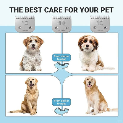 2PCS 10 Blades Dog Grooming Blades Compatible with Andis,Oster A5,Wahl km10 Dog Clippers,Size-