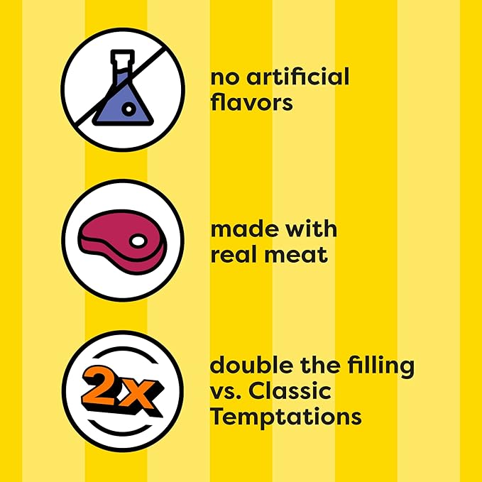 Temptations Tender Fills Crunchy and Soft Adult Cat Treats, Roasted Chicken Flavor, 11.6 oz. Pouch