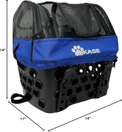 BiKASE Durable Dog Bike Basket &amp; Carrier, Rear Mount Pet Basket for Bikes with Super Comfort Mat and Cover, Ideal for Small Dogs and Cats up to 12 lbs
