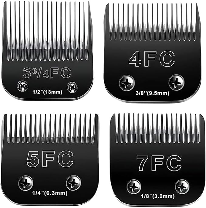 4PCS Dog Grooming Replacement Blades Compatible with Andis/Oster A5/Wahl KM-10 Series Dog Clippers,Detachable Clipper Replacement Blade,Black (4PCS Black-
