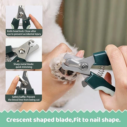 8-in-1 Pet Grooming Kit for Dogs &amp; Cats - Includes Slicker Brush, Nail Clippers, Comb, Scissors, Toothbrush &amp; Collapsible Bowl - Deshedding, Hair Trimming &amp; Care Set, Travel Bag