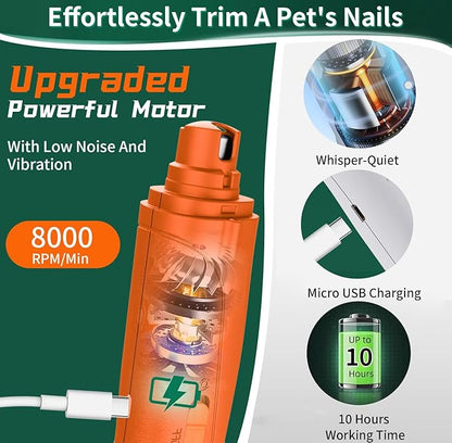 2 in 1 Dog Nail Clippers &amp; Cat Nail Clippers Trimmers for Large Medium Small Dogs Cats Claw Trimmer Quick Sensor and Safety Guard USB Rechargeable Dogs Nail Trimmer with Catcher &amp; 2 LED Lights
