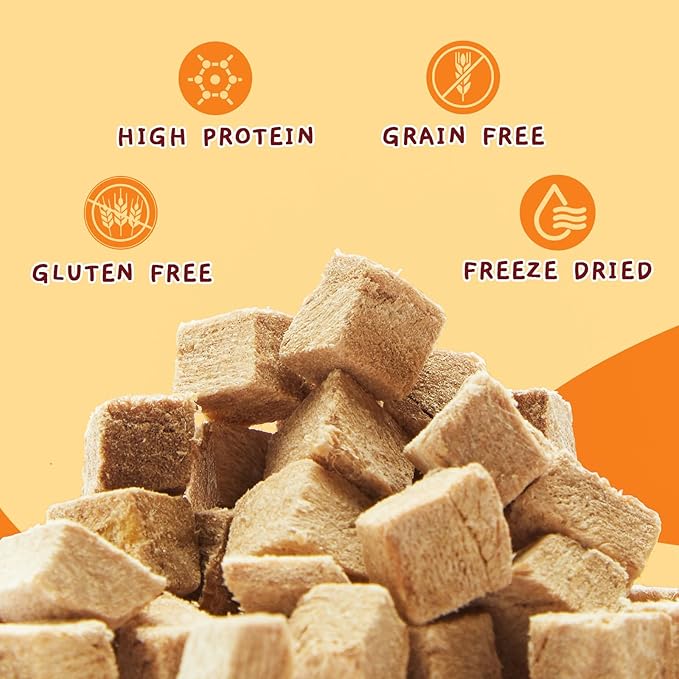 Jungle Calling Freeze Dried Duck Dog &amp; Cat Treats - High Protein, Low Fat, Made with a Single Ingredient - Perfect for Training and Snacking, 2.8 oz (Duck Cube)