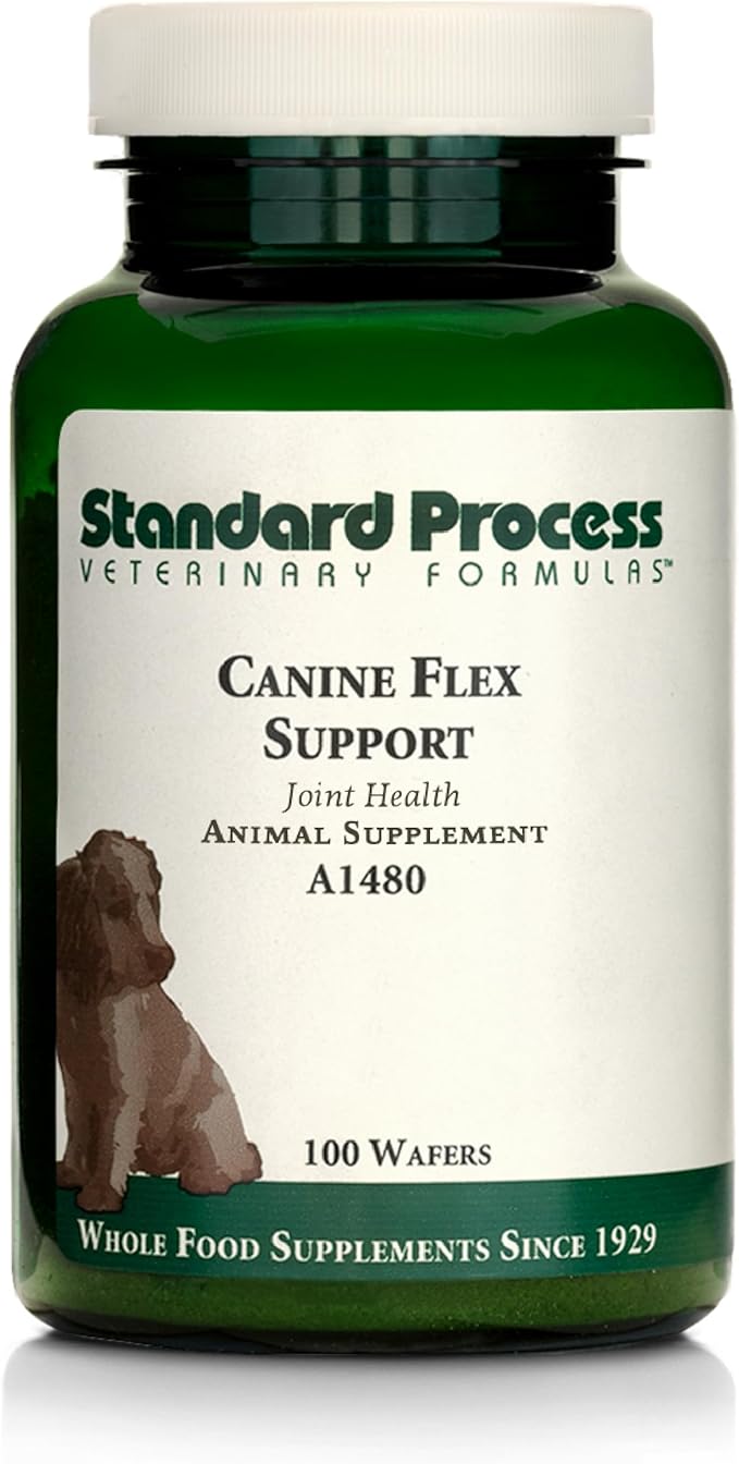 Standard Process Inc. Canine Flex Support - Joint &amp; Immune Health Supplement for Dogs - Chewable Wafers for Healthy Joint Function Support - Nutritional Whole-Food Based Supplement - 100 wafers