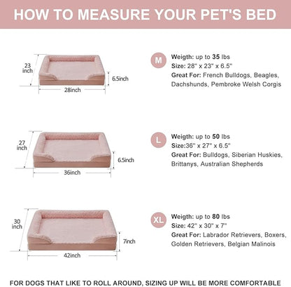 WNPETHOME Dog Beds for Large Sized Dogs, Washable Orthopedic Dog Couch Sofa Bed with Waterproof Lining &amp; Non-Skid Bottom for Pet Sleeping