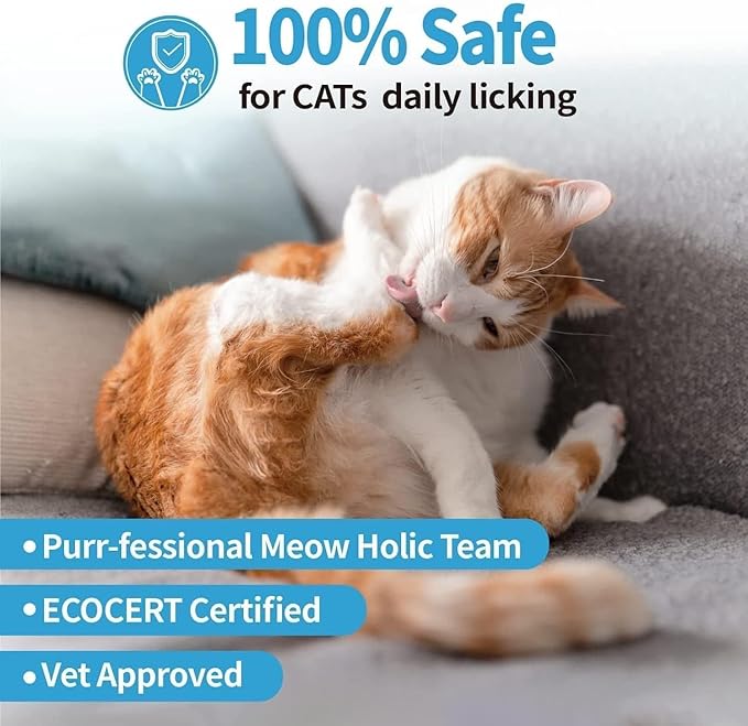 Mooncat Waterless Cat Shampoo, 100% Licking Safe &amp; Vet Approved No Rinse Dry Bath Foam - Gentle Deodorizer for Short Haired Cats, Seniors &amp; Kittens - Soothes Sensitive Skin, Reduces Dander &amp; Odor