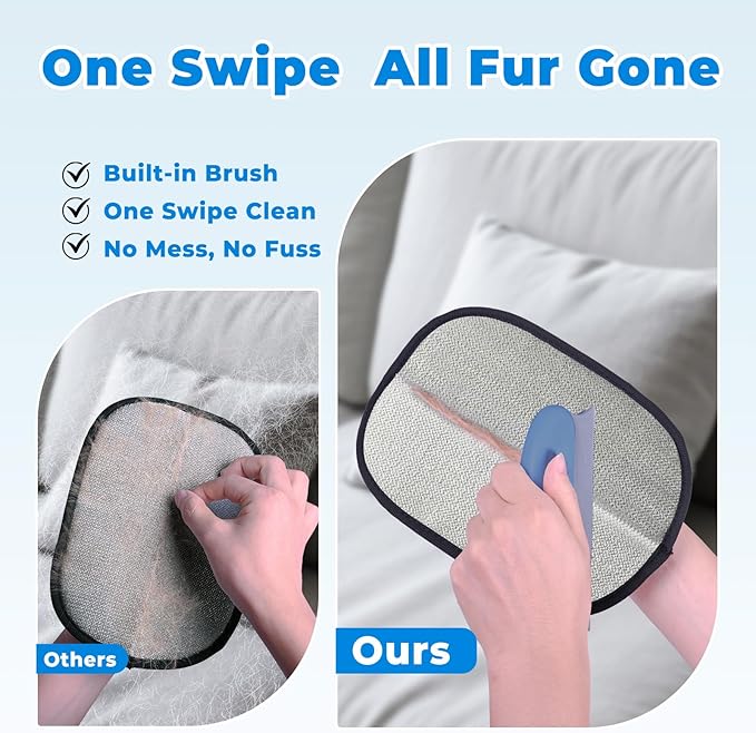 2Pcs Pet Hair Removal Gloves Kit (2 Sizes) for Dogs &amp; Cats, 2025 Newly Upgraded Five-Finger Electrostatic Pet Hair Gloves, Reusable Pet Hair Remover Tools for Clothing, Carpet, Sofa Gaps, Car Seat