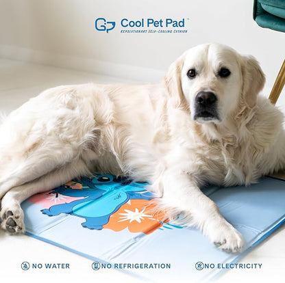 The Green Pet Shop Cool Pet Pad - Large, Disney’s Stitch - Self-Cooling, Pressure Activated Mat for Dogs &amp; Cats from 46-80 lbs - Non-Toxic Gel, No Water Needed