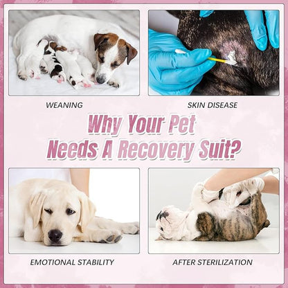 Kuoser Dog Surgery Recovery Suit, Anti Licking Pet Surgical Suit for Dogs Male Neuter, Female Dog Surgery Suit for Spay Subsititute E-Collar Cone, Dogs Body Suits After Surgery Pink Tie Dye L