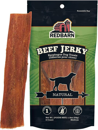 Redbarn Pet Products All-Natural Barky Bark Beef Jerky for Dogs - Medium 4-5" Strips - Premium Grain-Free &amp; Rawhide-Free Treats w/Chondroitin &amp; Glucosamine for Joint Health - 6 Count