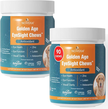 NOVEHA 180 Soft Chews for Dogs – with Lutein, Astaxanthin &amp; Omega-3 from Fish Oil – Support for Overall Wellness – Made in USA – Chicken Flavor – 90 Chews x 2 Pack