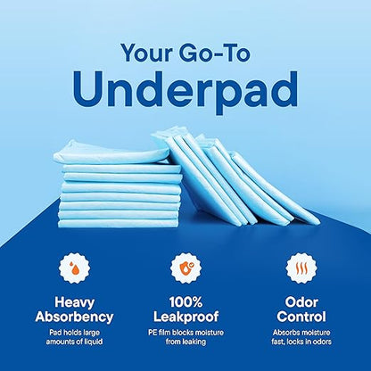 Chucks Pads Disposable [100-Pack] Multi-Purpose Pee Pads - Incontinence Underpads for Dog, Puppy &amp; Diaper Changing Table Pad for Baby 17" x 24" Bed &amp; Chair Liners - Pet Potty Training Pads