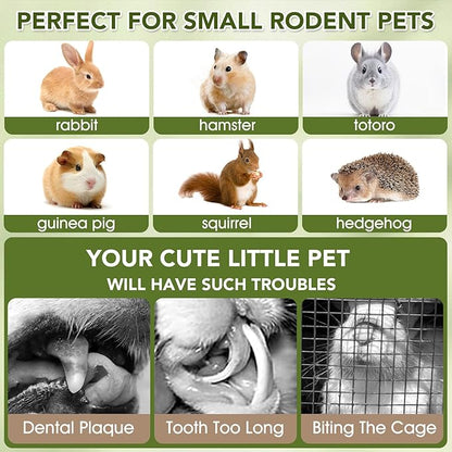 12PCS Rabbit Chew Sticks, Hanging Chew Sticks &amp; Cakes Timothy Hay Rose Chrysanthemum Treat for Bunny Chinchilla Guinea Pig Hamster and Other Small Pets Molar Snack Toy