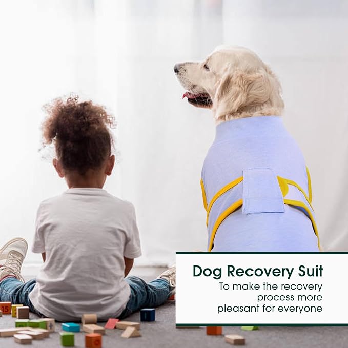 Kuoser Recovery Suit for Dogs Cats After Surgery, Professional Pet Recovery Shirt Dog Abdominal Wounds Bandages, Substitute E-Collar &amp; Cone,Prevent Licking Dog Onesies Pet Surgery Recovery Suit