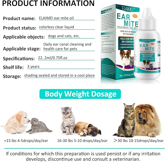 Ear Mite Treatment for Dogs, Dog Ear Infection Treatment, Ear Mite Treatment for Dog Yeast Infection, Alleviation Suffering from Ear Mites &amp; Itching and Odours Stinky Stuff for Dogs Ears