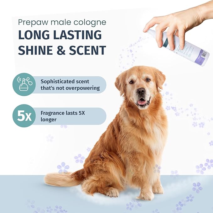 Luxury Male Pet Cologne - Fresh Lavender Scent, 3-in-1 Formula Conditions &amp; Moisturizes, Made with 94% Natural Ingredients, Long Lasting Fragrance, Safe &amp; Easy to Use | 8 fl oz