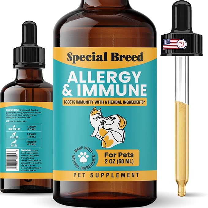 Special Breed Allergy &amp; Immune with Elderberry, Allergy Relief for Cats and Dogs, Anti Itch Treatment, Relief for Pet Allergies, Immune Support for Cat or Dog, 2 oz