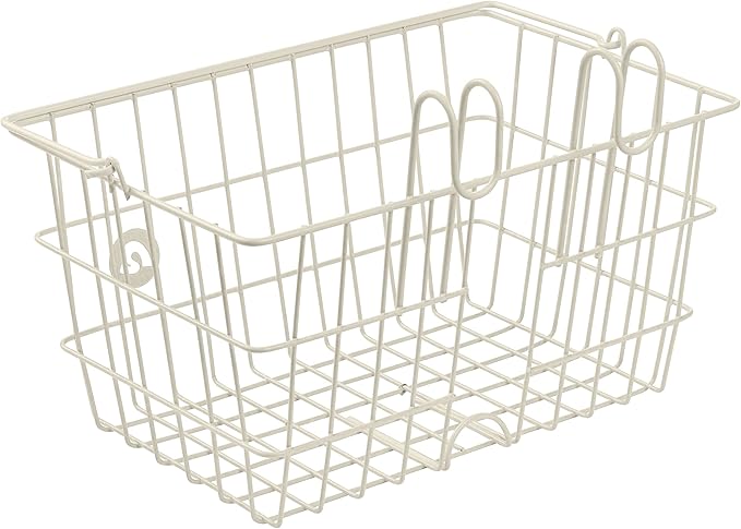 Retrospec Apollo-Lite Lift-Off Bike Basket - Detachable Steel Handlebar Basket with Carrying Handle for Commuting, Shopping &amp; Beach Trips - 14.5in x 9.5in Weather-Resistant Biking Gear