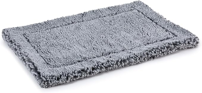 Stoutwool Indestructible Dog Bed - Fluffy Chew Proof Dog Crate Pad - Tough Kennel Pad for Aggressive Chewers - Washable, Ideal for Jumbo Breeds &amp; Fits 54-Inch Crate - 53"x35", Charcoal