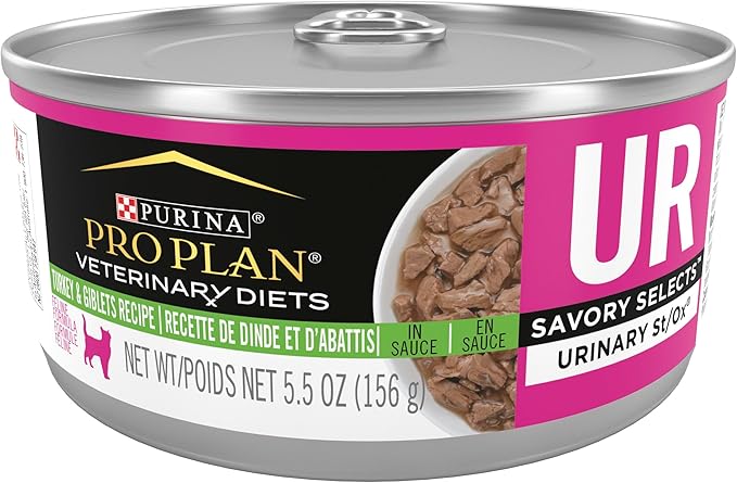 Pro Plan Veterinary Diets Purina UR Urinary St/Ox Savory Selects Feline Formula Turkey &amp; Giblet Recipe in Sauce Wet Cat Food - (Pack of 24) 5.5 oz. Cans